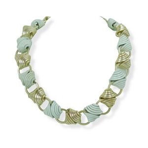 Vintage White & Gold Tone Knot Necklace